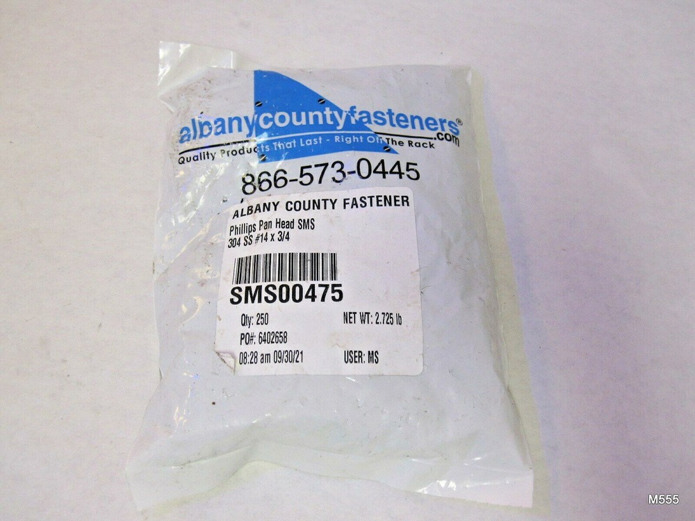 250Qty Albany County Fasteners Phillips Pan Head Screws #14 x 3/4″