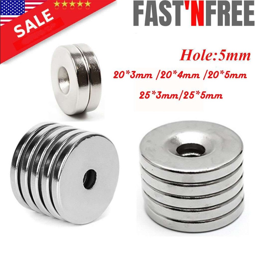 Countersunk Ring Round Disc Strong N35 Magnets Rare Earth Neodymium 25*3mm + 5mm