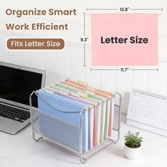 Plastic Hanging File Folders for Letter Size with 1/5 Tabs, 1.35 Inch Expansi…
