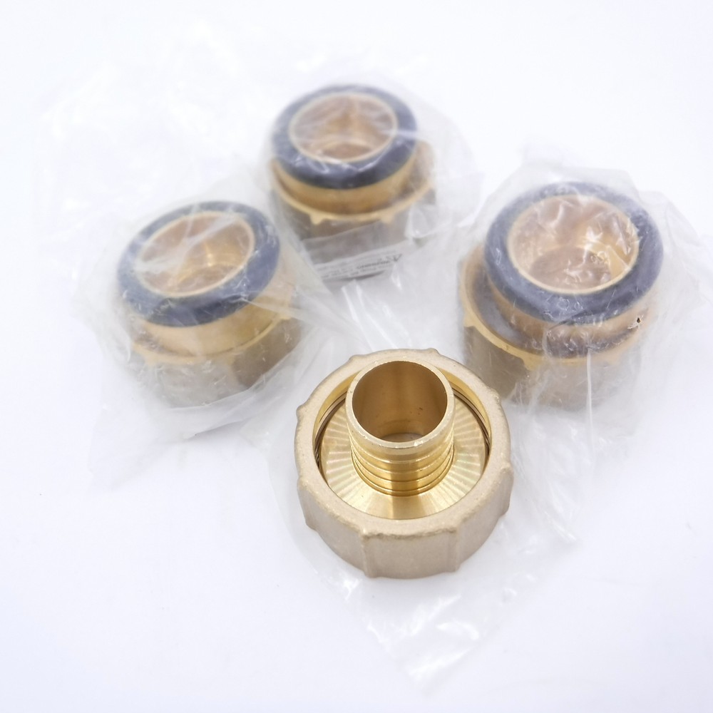 4 Pack 1-1/2″ FNPT x 3/4″ Pex Brass Female Swivel Adapter