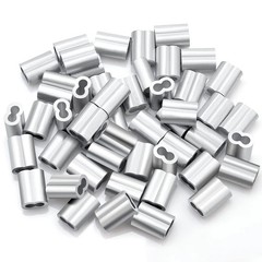 3/16″ Aluminum Crimping Loop Sleeve 70PCS, Cable Ferrule Wire Rope Sleeves Lo…