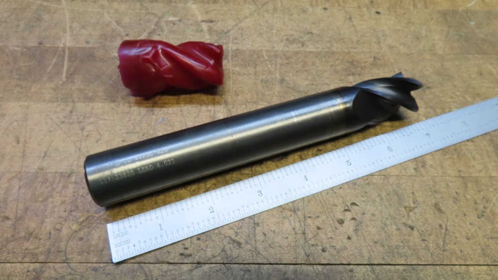 Hanita 4VP5S carbide 4fl endmill 1-1/8″ LOC REGROUND to 25mm and recoated