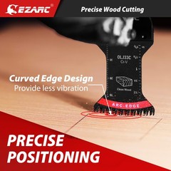 EZARC Japanese Tooth Oscillating Saw Blade, 5 PCS Arc Edge Cr-V, Black