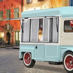 Concession Stand Serving Window Pneumatic Food Truck Service Awning Window 105mm