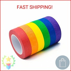 6 Rolls Colored Masking Tape，colored painters tape，0.6″ x14.3Yard Drafting Tape,