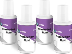 Enday Liquid Correction Fluid Pack of 4, White Fluid .7 Fl. Oz. / 20 Ml