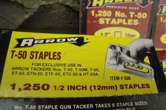 30 BOXES – Arrow T-50 1/2 Inch 12 mm Staples 1,250-CT Each 37,500 Total T50