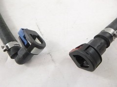 60″x 5/16″ Fuel Line Hose Rubber NBR w/ Female Quick Connect 90° Red/Blue