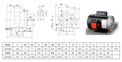 General Purpose Motor Electric Motor 0.5 HP 56C 1725RPM Single Phase TEFC 60HZ