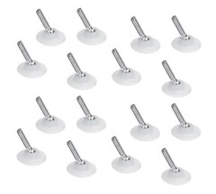 16 Pack 1/4-20 Swivel White Polyethylene Base Leveler R33-134WH