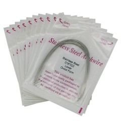 100Pcs Dental Ortho Arch Wire Round/Rectangular Stainless Steel Ovoid/Natural