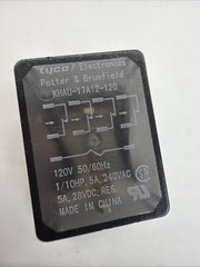 Tyco Potter & Brumfield KHU-17A12-120V AC Relay KHU-17A12-120 W/Base 1/10HP