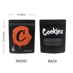 3.5g Odor Proof Foil Storage Mylar Bags 100pcs Food Safe Zip Seal Stand Up Pouch