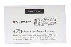 LVS CONTROLS EPC-1-120/277V EMERGENCY POWER TEST SWITCH, 120/277V, 1500W, 20A
