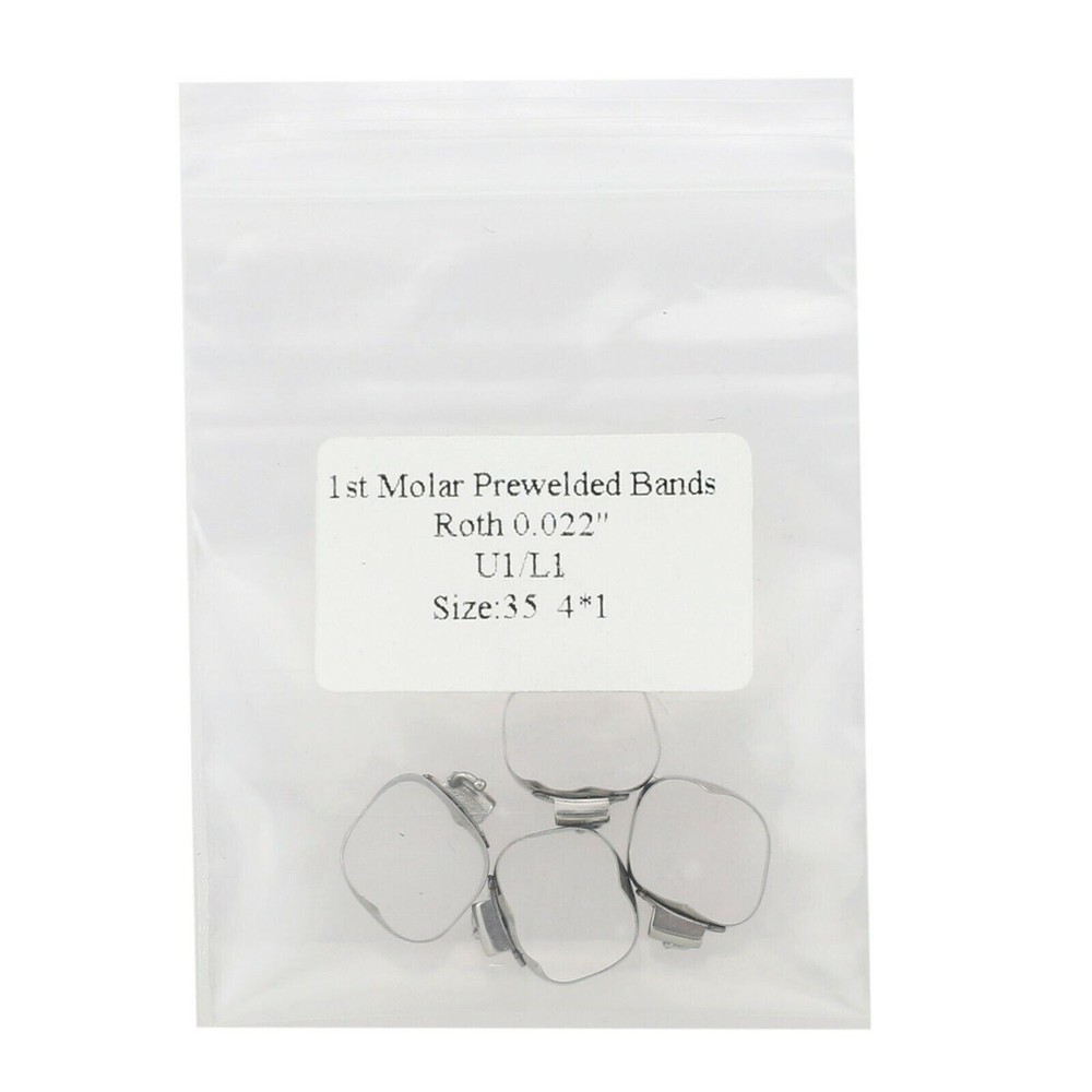 4Pcs/Set Dental Ortho 1st Molar Buccal Tube Bands Prewelded Roth.022 35#-40+#