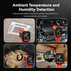 Infrared Thermometer Temperature Gun -58°F to 1796°, 16:1 Non Contact Laser T…
