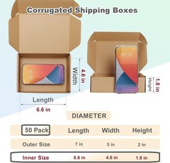 7x5x2 Inches Shipping Boxes Pack of 50, Small Corrugated Cardboard Box for Ma…