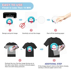 120 Sh Bulk Printable HTV DARK LIGHT T-shirt Transfer Paper for Inkjet + Cricut