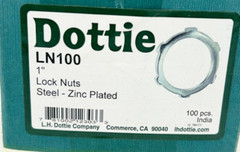 Box of 100 L.H. Dottie LN100 Lock Nuts 1″ Zinc Plated Steel