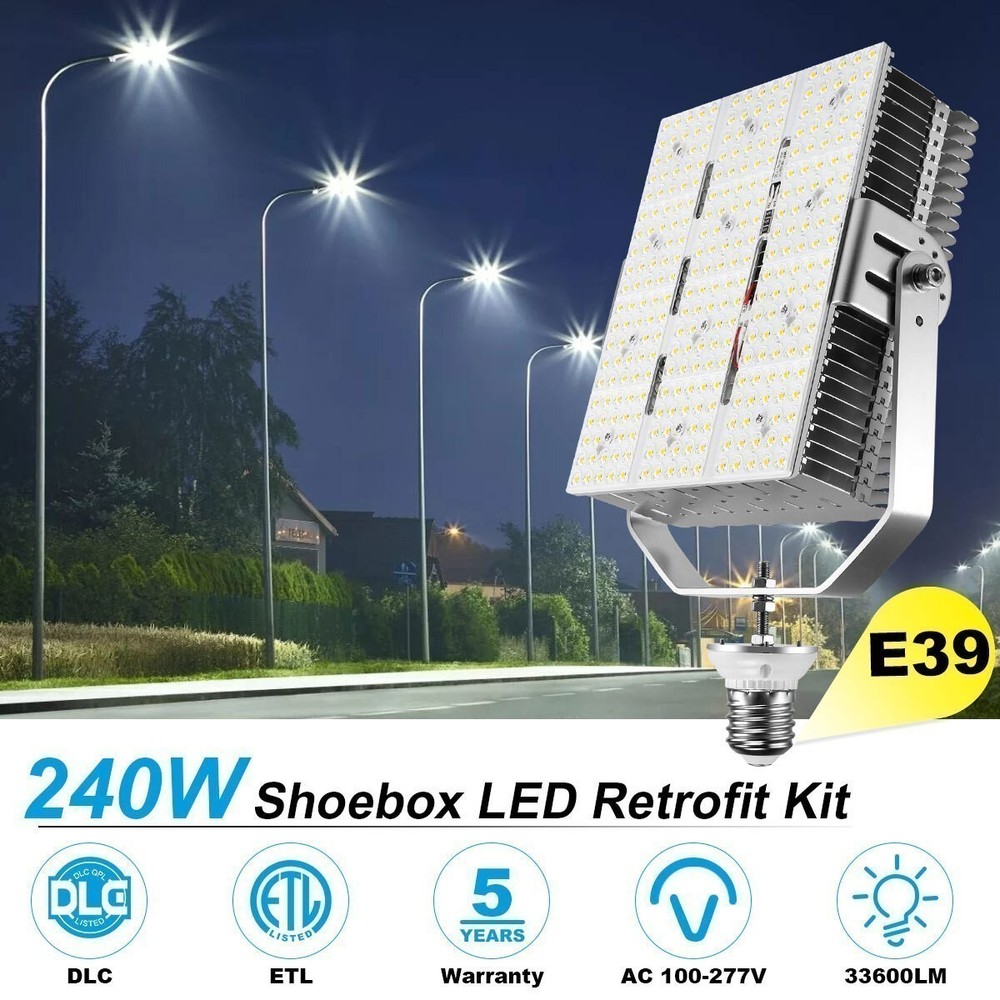 240W LED Shoebox Retrofit Kits Light Fixture Commercial Parking Lot Street Lamp