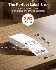 4×6 Thermal Printer Labels – 220 Sheets, BPA/BPS Free & Strong Adhesive