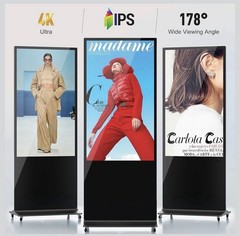 43 in Digital Signage Floor Standing 4K Digital Signage Kiosk Touch Screen