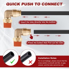 5/32″ Quick Push to Connect Fittings Brass 90 5/32″OD Ã— 1/8″NPT Thread, Gold