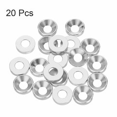 20Pcs Countersunk Washer M6 Anodized Aluminum Alloy Finishing Washers, Screw Gas
