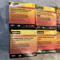 Scotch 130C Linerless Rubber Splicing Tape, 3/4” x 30 ft – Lot of 20 Rolls