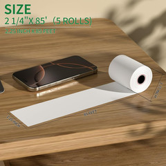 (5 Rolls) 2 1/4″ X 85′ Thermal Receipt Paper Rolls, Cash Register POS Thermal Pa