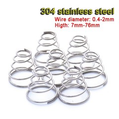 304 Stainless Steel Conical Cone Compression Spring Springs 0.4-2mm Wire Dia