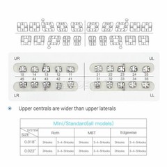 AZDENT Brackets de Ortodoncia Dental Standard Roth MBT 022/018 Ganchos 3/345
