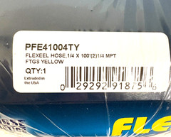 Coilhose Pneumatics PFE41004TY FLEXEEL 1/4 x 100′ Hose 1/4″ MPT Fittings Yellow