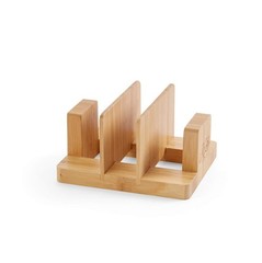 Natural Bamboo Cutting Board Organizer Rack for Kitchen, Pantry, or Office ̵
