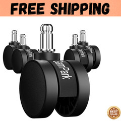 Set of 5 ,2 Inch Office Chair Wheels, Solid Plastic Casters Wheels Replacement..