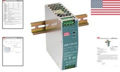 Compact EDR-120-24 DIN Rail Power Supply with 24V 5A Output for Reliable Use