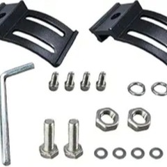 17-Piece Side and Base Mounting Bracket Kit with Rubber Pads for Straight or Cur