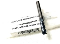 Carbide Plus CP-42343 1/4″ 4FL Corner Radius End Mill .06R Solid Carbide AlTiCrN