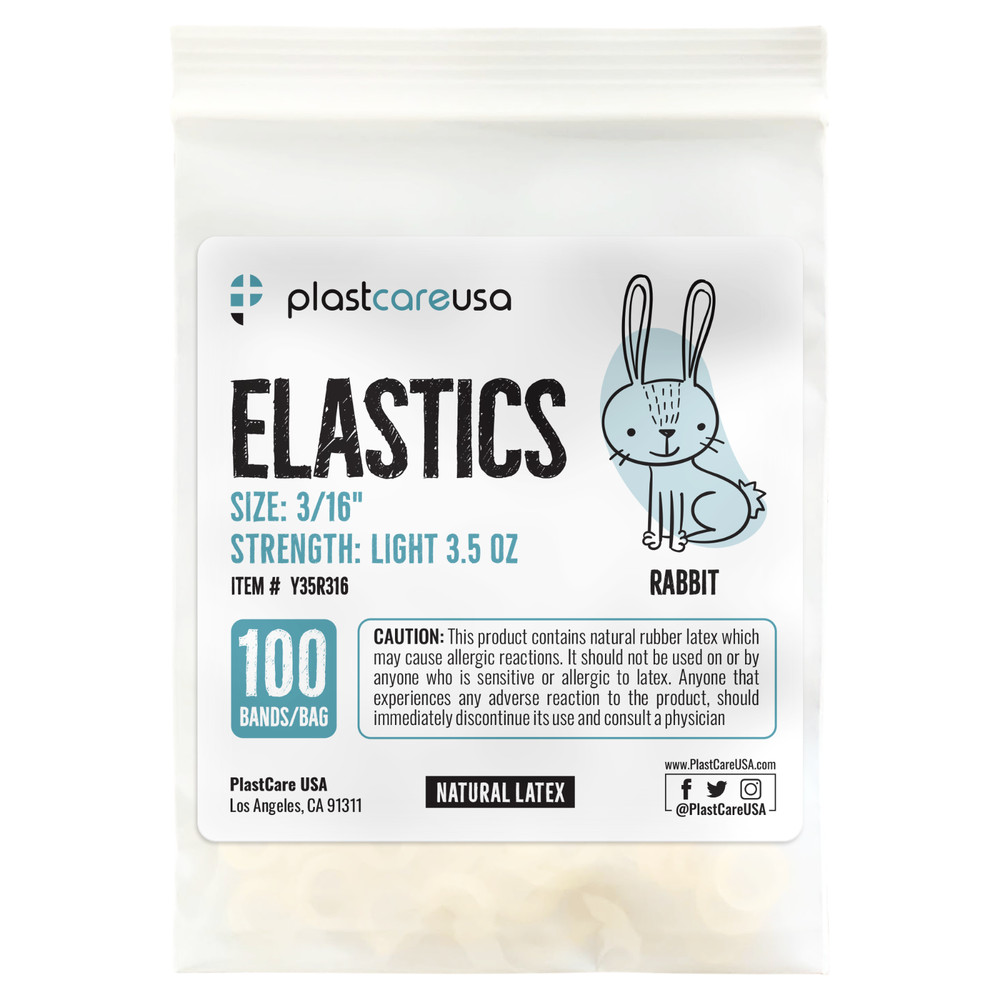 2000 Light 3.5 Oz 3/16″ Rabbit Orthodontic Latex Elastic Rubber Bands Braces