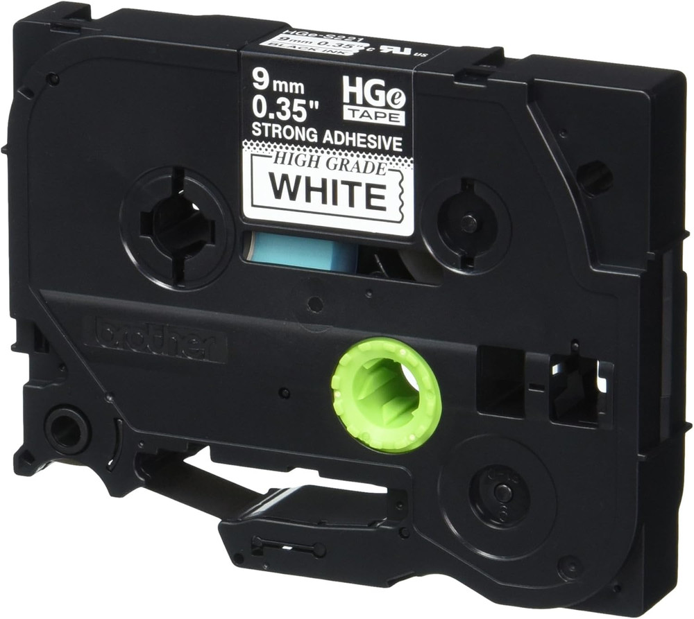 Genuine P-Touch, HGE-S221 5 Pack Tape (HGES2215PK) 0.35″ (9Mm) X 26.2Ft (8M) Ext