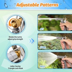Full Size Garden Hose Nozzle 2 Pack, High Pressure Pistol Grip Water Nozzle Spra
