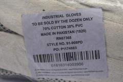 Lot of 12 PIP Canvas Dotted Palm Gloves 8oz 91-908PD White/Black Cotton/PVC