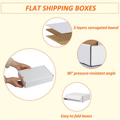9X6X2 Inches Shipping Boxes Set of 25, White Corrugated Cardboard Box Literature