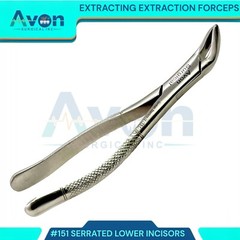 DENTAL TOOTH EXTRACTING FORCEPS #151 WITH SERRATED JAW DENTAL INSTRUMENT GERMAN