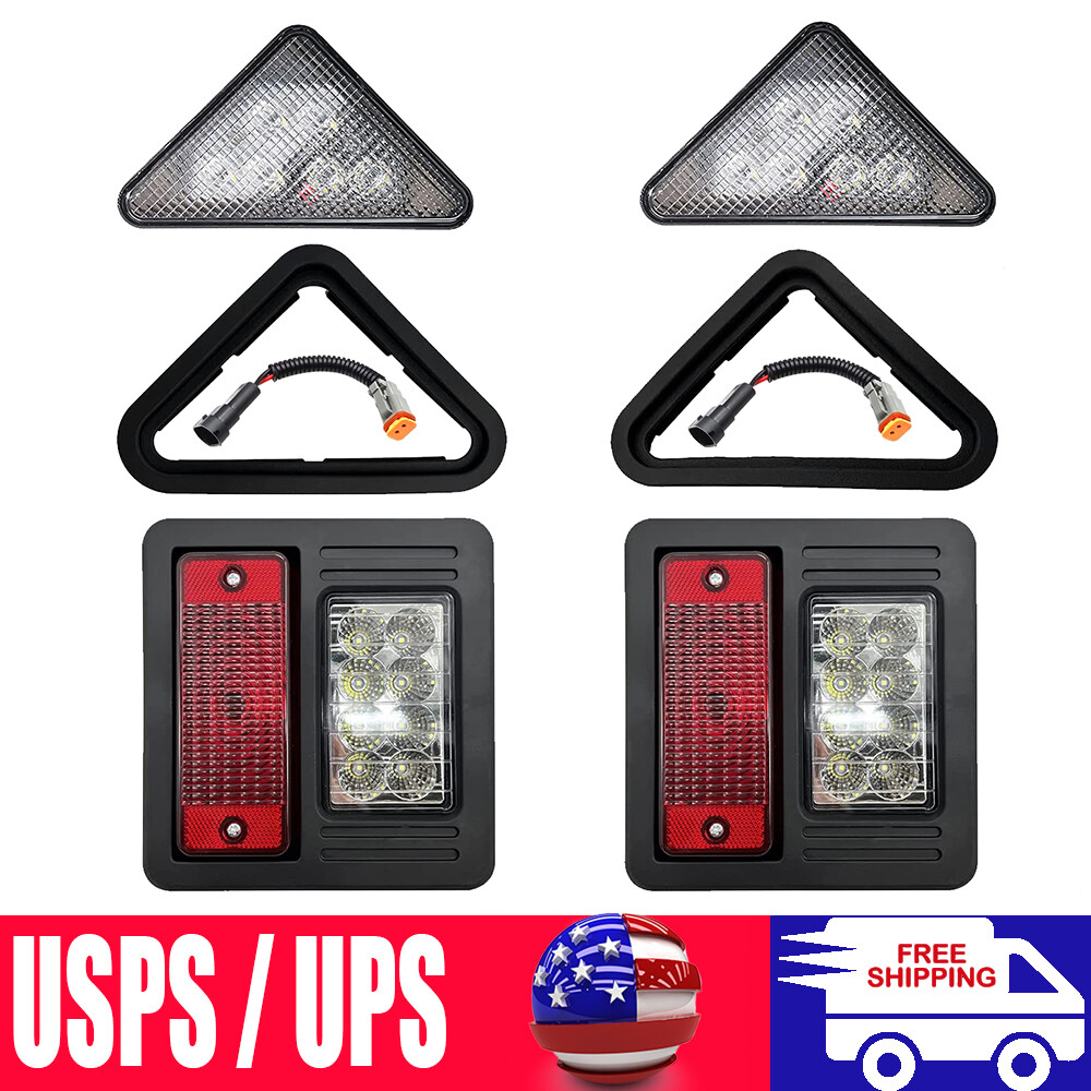 Front & Rear LED Light Kit For Bobcat Skid Steer Loader 751 753 A220 A300 T300