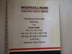 Ingersoll Rand PF 170 PF 171A PF 172 PF 172 1 PF 172B Troubleshooting Manual