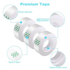 Clear Transparent Tape Rolls 3/4″ x 1000″ Dispenser Refill 15 Tape Rolls Scotch