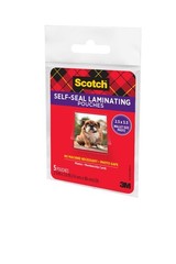 Scotch Self-Sealing Laminating Pouches Glossy Clear Single Pack FROM USA