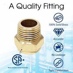 Connector Fitting, Female Flare x Male NPT Adapter Reducer for Propane Gas