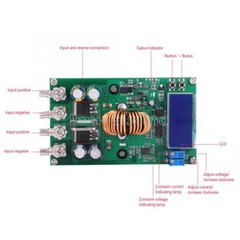 20A DC-DC 7-50V to 0-36V LCD Adjustable Step-down Power Supply Converter Module